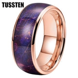 New Arrival 8MM Multicolor Colorful Dyed Elder Wood Inlay Comfort Fit Tungsten Wedding Ring  for Men Women - The Jewellery Supermarket