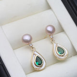 Original Real Natural Freshwater Multicolour Pearl Silver Drop Earrings
