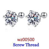 Premium 0.2-3ct Moissanite Diamonds Sterling Silver Unisex Stud Earrings