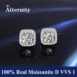 Luxury D Colour VVS1 Moissanite Diamonds Sterling Silver Stud Earrings