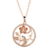 14K Rolled Gold Periphery Inlay AAA Zircon Diamonds Hollow Elegant Flower Necklaces