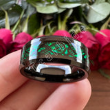Red Opal Dragon Inlay Superior 8MM Mens Womens TungstenEngagement Wedding Rings