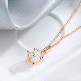14K Gold Filled Luxury Pendant Unique Geometric Hollow Pearl Elegant Necklace for Women