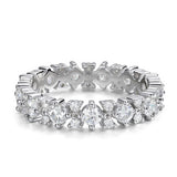 Fine 1.56CTTW VVS1 D Colour Moissanite Diamonds Full Eternity Wedding Silver Ring