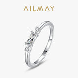 Superb 925 Sterling Silver Rectangle Shiny Sparkling AAAA Lab Created Diamonds Ring
