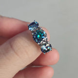 Stunning 18KWGP 3 Stone 4ct/2ct VVS1 D Colour Moissanite Diamonds Silver Ring