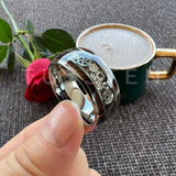 New Arrival Gear Design Cool Tungsten Domed Finish With Wood Inlay Men Women Wedding Ring - The Jewellery Supermarket