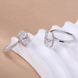 Sparkling 18K Gold Plated Sterling Silver 4.5CT Oval Cut Full Moissanite Diamonds Rings, Wedding Engagement Jewellery