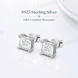 Moissanite Diamonds D Colour VVS1 Silver GRA Certificated Stud Earrings