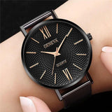 New Arrival Geneva Black Stainless Steel Mesh Band Quartz Wristwatches - Casual Ladies Popular Watches - The Jewellery Supermarket