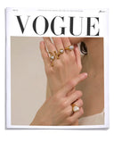 18K Gold Plated Stainless Steel Stylish Unique Design Pearls Geometric Adjustable Ring