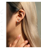 925 Sterling Silver Classic Round D Colour VVS1 Moissanite Helix Stud Earrings