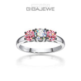 Amazing 1.0ct 4.5mm+2X4.0mm Round Cut D VVS1 Moissanite Diamonds 925 Silver Wedding Engagement Rings for Women