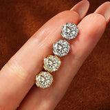 Solitaire 0.1/0.3/0.5/1/2CT D Moissanite Stud Earrings for Men Women