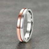 Fashion 4mm Two Tone Tungsten Carbide Wedding Egagement Rings For Men and Women