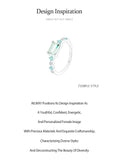Elegant AAAA Lab Created Diamonds Silver Vintage AAA Green Square Zircon Rings