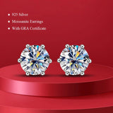 Classic Bird's Nest Moissanite Diamonds Stud 925 sterling silver plated Earrings