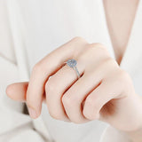 Dazzling 2ct Moissanite Diamonds Halo Engagement Wedding Rings For Women Silver Fine Jewellery with certificate