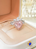 Luxury Lab Created Pink Diamond Ring Set with High Quality AAAAA High Carbon Diamonds, Elegant and Unique Jewellery