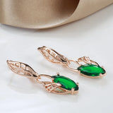 14K Gold Filled Luxury Garnet Pomegranate AAA Zircon Crystals Long Hollow Earrings