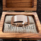 Brushed Finish Beveled Polished Edge 10/12mm Men Wedding Black Tungsten Rings