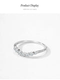 Simple Line Design 925 Sterling Silver Sparkling AAAA Lab Created Diamond Ring