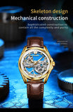 Luxury Brand New Fashion Original Skeleton Leather Strap Automatic Mechanical Wrist Watches for Men