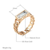 Shiny Luxury 14K Rolled Gold AAA Zircon Diamond Ring Fine Jewellery