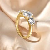 Awesome 4.0 Carat D Colour VVS1 Round Moissanite 3-Stone Ring Fine Jewellery