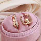 14 Karat Gold Filled Glossy AAA Zircon Diamonds Vintage Drop Ball Dangle Earrings