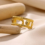 New In Stainless Steel 14K Gold Colour Rings For Women and Girls - Ideal Trendy Fashion Rings, Ideal Gifts - The Jewellery Supermarket