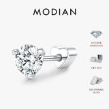 925 Sterling Silver Classic Round D Colour VVS1 Moissanite Helix Stud Earrings
