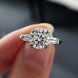 Three Stones 1/3Carat Moissanite Diamonds Rings Silver Engagement Wedding Band Fine Jewellery with GRA Certificate