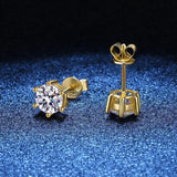 Top Sparkling 0.5-2 Carat D Colour Moissanite 925 Sterling Silver Stud Earrings