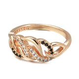 Vintage 14K Rolled Gold Ring Geometric Winding AAA  Zircon Diamonds Ring