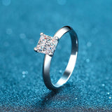 Brilliant 2 Carat D Colour VVS1 Princess Cut Moissanite Diamond Silver Ring