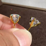 Sparkling 6.5mm1 ct Original D VVS1 Moissanite Diamonds Four Claw Stud Earrings