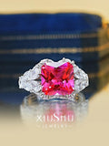 New Fashion Princess Cut Square Rose Red Blue Green Lab Created Sapphire Rings for Women - Fine Jewellery - The Jewellery Supermarket