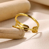 New In Stainless Steel 14K Gold Colour Rings For Women and Girls - Ideal Trendy Fashion Rings, Ideal Gifts - The Jewellery Supermarket