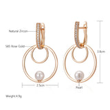 14 Karat Gold Filled Pearl Round AAA Zircon Diamonds Micro Wax Setting Earrings For Women