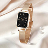 Elegant Rectangle Ultrathin Nordic New Design Quartz Movement Fashion Stainless Steel Mesh Bracelet Ladies Watches