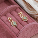 14 Karat Gold Filled Lake Green AAA Zircon Crystal Classic Trendy Drop Earrings For Women