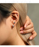 925 Sterling Silver Classic Round D Colour VVS1 Moissanite Helix Stud Earrings