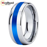 Dome Band Center Brushed 8MM 10MM Men's and Women's Tungsten Carbide Rings