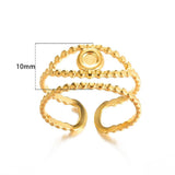 New in Stainless Steel Rings For Women Girls - Butterfly Heart Round 18K Gold Colour Minimalist Cute Oval Rings - The Jewellery Supermarket