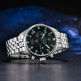 Popular Top Luxury Brand V2 100M Waterproof Stainless Steel Chronograph Sapphire Glass Pilot Men's Quartz Watches - The Jewellery Supermarket
