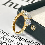 Amazing Three Stone Ring 8mm&6.5mm VVS1 D Colour Round Moissanite Fine Ring