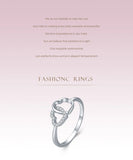 Sweet Heart to Heart AAAA Lab Created Diamond 925 Silver Ring Fine Jewellery
