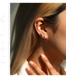 Marquise Cut Moissanite Helix Earrings 925 Sterling Silver Heart Screw Stud Earrings