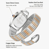 Snake Shape Design Exquisite Fashion Casual Waterproof Copper Band Wristwatch